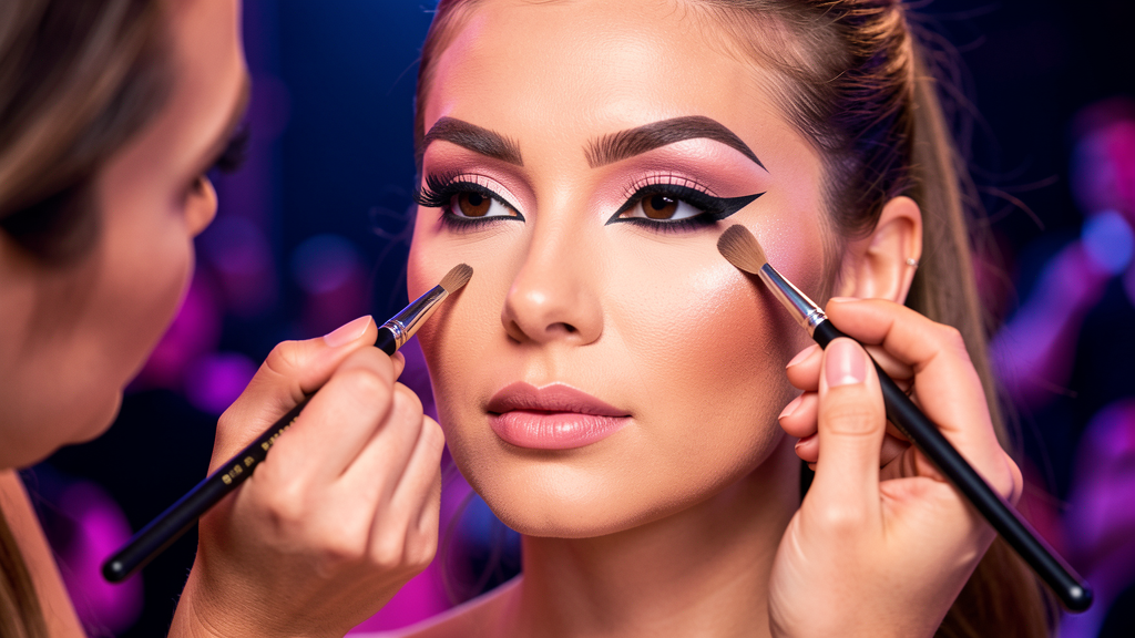 Concert tour makeup application backstage — MUA techniques in action